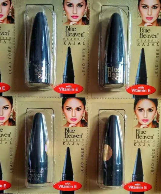 6 Pcs|Blue Heaven INDIAN BLACK Kajal Long Lasting,Water Rresistant /BELLY DANCE