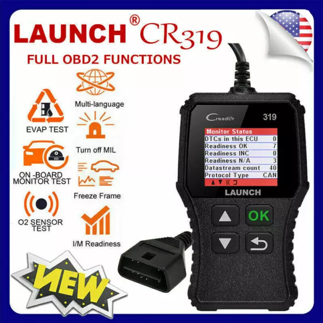 LAUNCH CR319 OBD2 Car Engine Fault Code Reader Diagnostic Scanner Scan Tool OBD