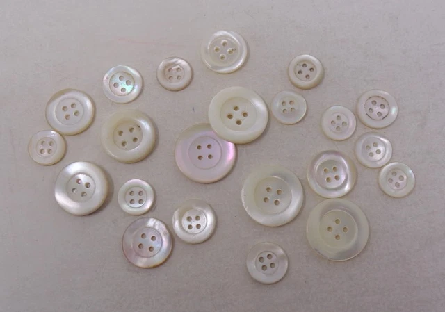 Uxcell Lot De 20 Boutons En Nacre Naturelle à 4 Trous - 9 Mm