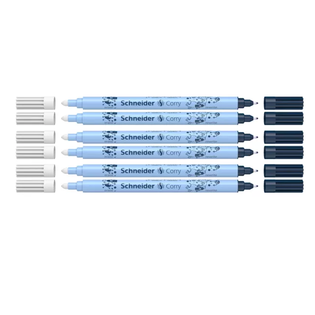 6 x Schneider Tintenlöscher Tintenkiller Corry Überschreiber vorhanden blau