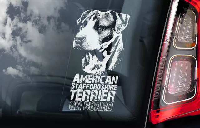 AMERICAN STAFFORDSHIRE TERRIER Car Sticker, Dog Window Sign Decal Gift Pet - V01