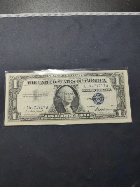 1957  $1 Dollar Bill Silver Certificate Blue Seal Note - Fun Serial Number