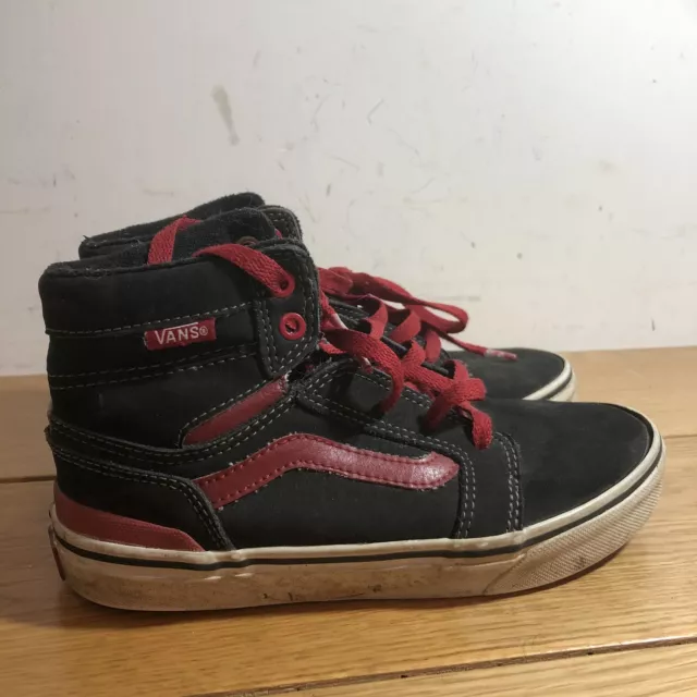 Vans high tops sales red and black