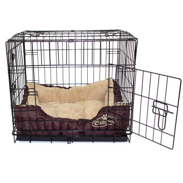 Jaula para perro con cama de entrenamiento caja de metal cachorro mascota gato portador XS S M L XL XXL 2