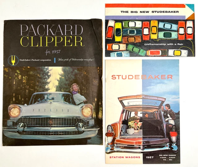 Vintage Studebaker Car Advertisements 1950s Hawk Packard Stationwagons Lot of 3