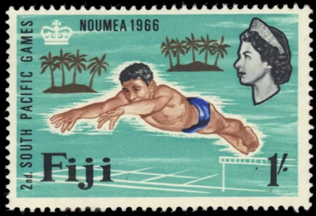 FIJI 228 - NOUEMA '66 South Pacific Games "Swimmer" (pb37947)