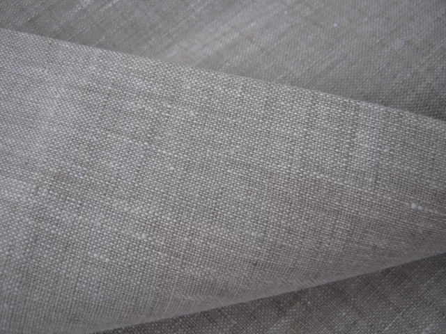 Wide Linen Fabric Width 87" Oatmeal 100% Pure Flax Cloth Eco Friendly Light Gray