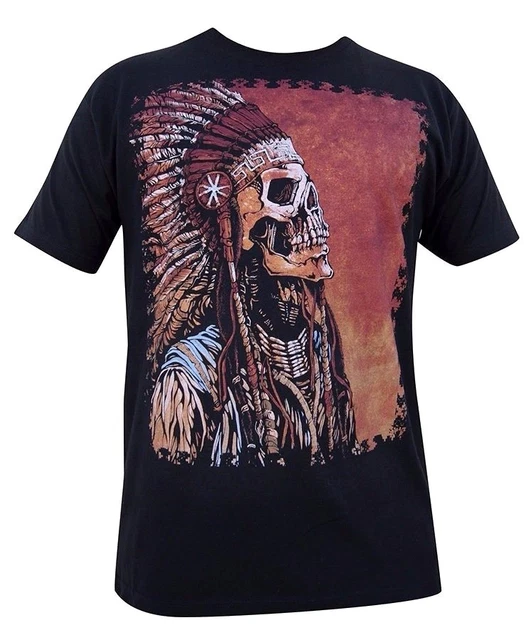 Spirit Of A Nazione Nativi Americani Capo Uomo T-Shirt Indiano Lowbrow Arte