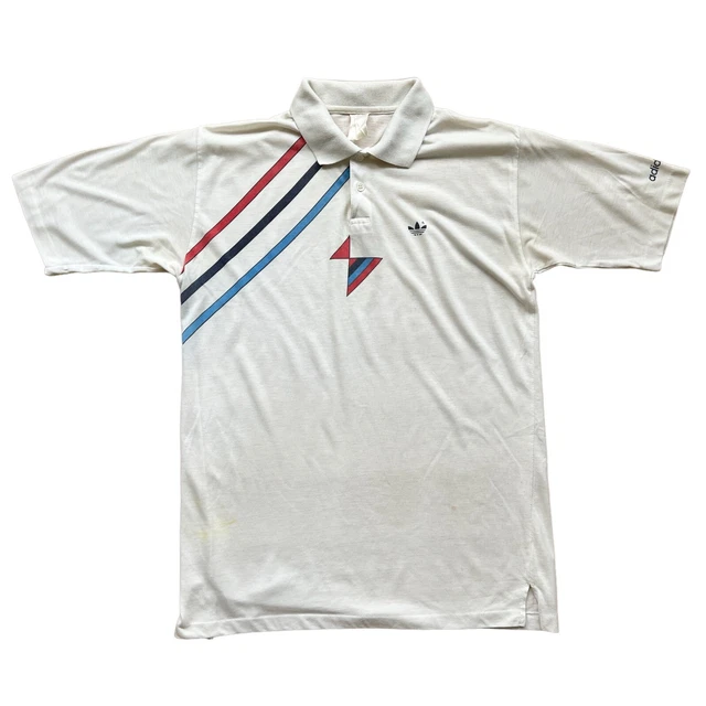 ADIDAS ORIGINALS IVAN Lendl Tennis Polo Shirt Vintage 80s White Men s Medium 44.99 PicClick UK