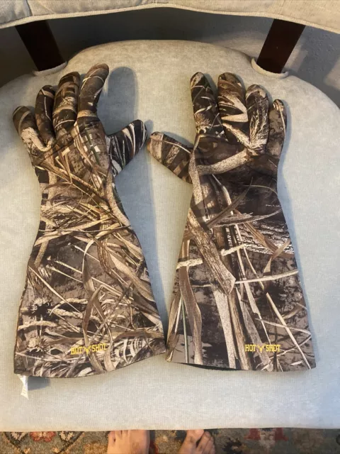 Hot Shot Men's Waterproof Gloves XL Realtree Max-5 100 Neoprene 100% Polyester