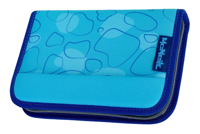 McNeill Pencil Case with Pens Federmäppchen Mäppchen Bubble hellblau blau
