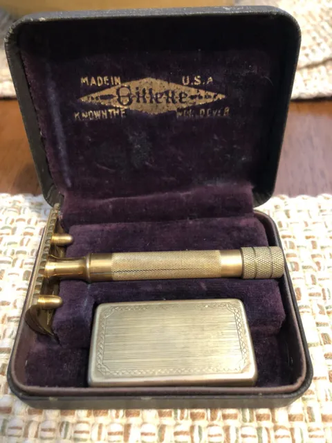 1930s Gillette open comb Safety Razor w/ Case