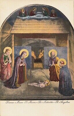 Postcard Art Beato Angelico La Nativita Nativity Divided Back