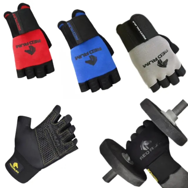 REDRUM Leather Weight lifting gloves Fitness Gym Bodybuilding Training workout