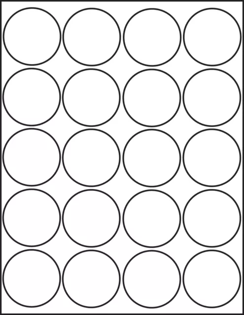 500 Printable Inkjet Glossy White Round Stickers 2 inch Labels 25 Sheets 4220JG