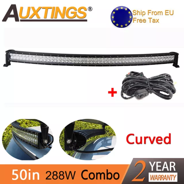 50inch 288W courbe Barre LED Rampe Light bar phare de travail SUV ATV 4x4Offroad