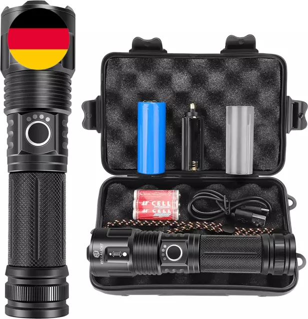 Wiederaufladbare Taschenlampen LED Super Bright 10000 Lumen CREE XHP70.2 USB Tas