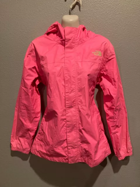 Girl's THE NORTH FACE HyVent Pink Hooded Windbreaker Rain Jacket Size XL 18