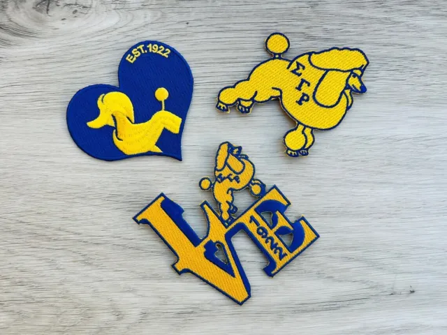 3" Set of 3 SGRho Iron on/Sew on Patch, Embroidered Patch