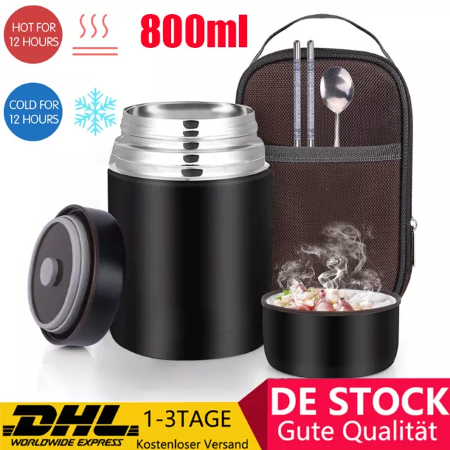 Thermoskanne Lunchbox Tragbar Edelstahl Essen Suppe Behälter Kapazität 800ml