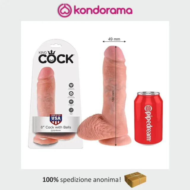 King Cock fallo realistico pene artificiale 18 cm dildo con testicoli e ventosa