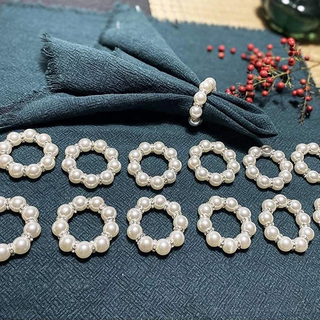 12 piezas Anillo de servilletas Portaserpinas Decoración de mesa para fiesta Boda Cocina