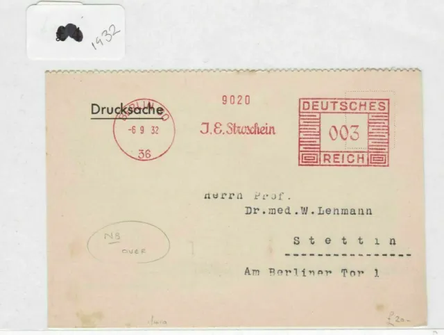 German Postal History Stamps Cover 1932  Ref 8791