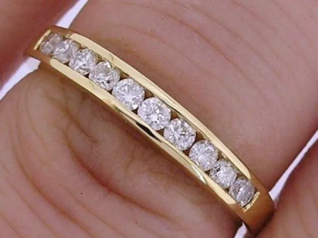 R165 Genuine SOLID 18ct 18K Gold NATURAL Diamond ETERNITY Wedding Ring size M