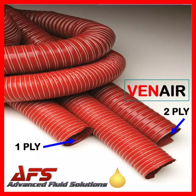 Red Flexible Silicone Ducting Hot/Cold Air Engine Induction Pipe Brake Cooling