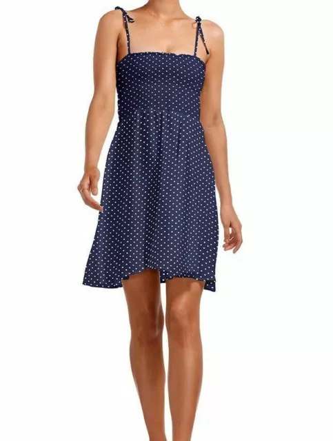 Vitamin A Rumba Dots Gigi Dress Coverup sz S / 6 in Deep Blue NWT