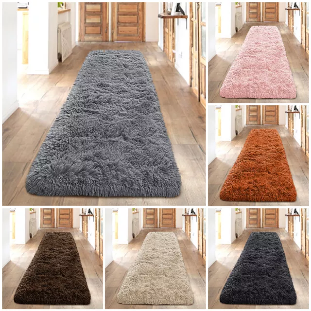 Fluffy Rugs Anti Slip Shaggy Rug Thick Hallway Runner Living Room Bedroom Carpet