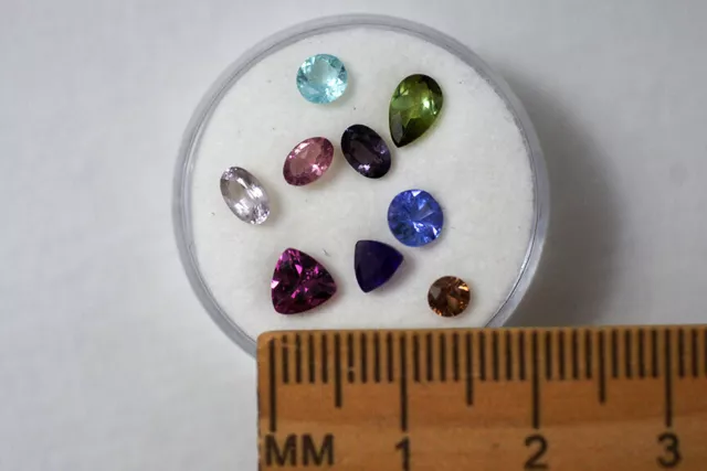 Beautiful Unknown Faceted MIXED LOT of Natural Gemstones In Gem Jar From Estate