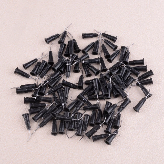 100pc 20G Dental Bent Needle Tip Dental Fit For Flowable Composit Thin 0.88mm ht