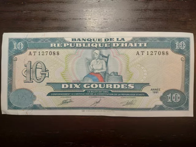 Haiti 10 Gourdes 1991, P-256