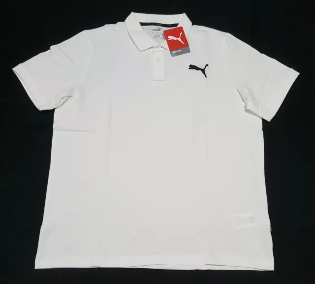 PUMA Mens Ess Pique Polo  heather cat white 586281