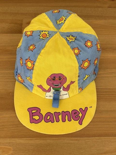 VINTAGE 1993 BARNEY Purple Dinosaur Cap Hat Youth Size Sunglass Holder ...