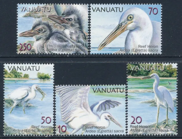 2007 Vanuatu Herons Of The Reef Set Of 5 Fine Mint Mnh