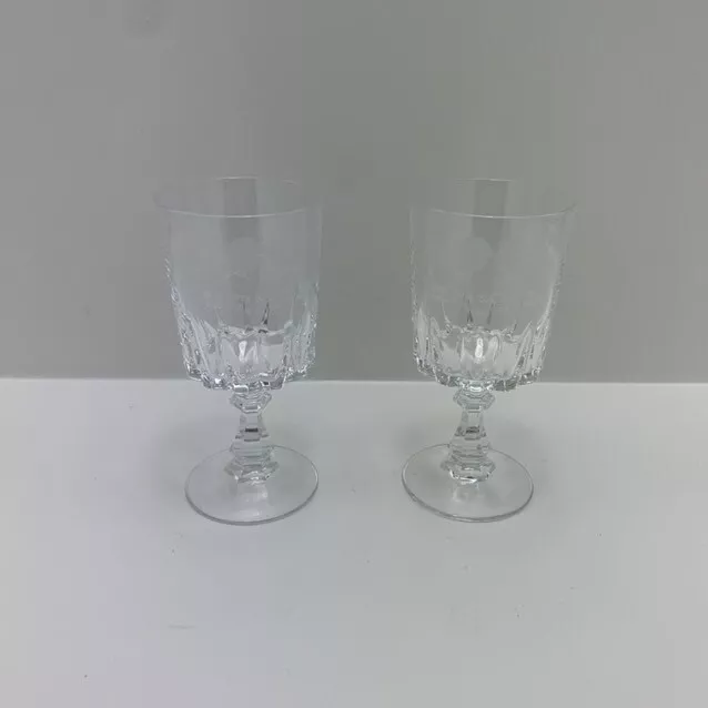 Pair Of Wine Goblets Glasses Commemorating Prince Charles And Lady Diana Wedding