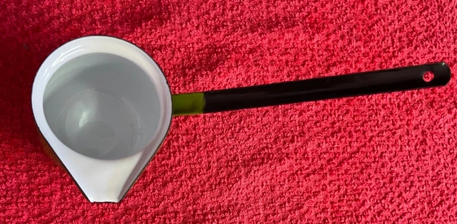 Vintage Green Enamel Butter Warmer Dipper Ladle Made In Poland #2 Mini
