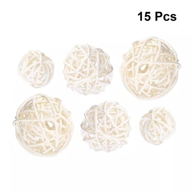 15 uds bolas de ratán bolas de ratán bolas de ratán de sauce vacaciones fiesta decoración de boda