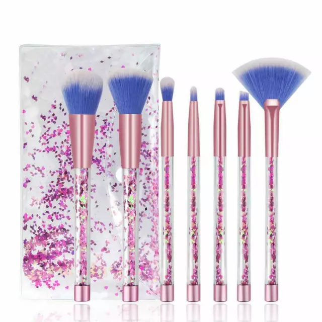 7pc Trucco Pennelli Viso Fondotinta IN Polvere Fard Contorno Cosmetico Set