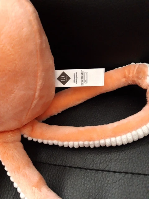 DOUDOU PELUCHE TEX PIEUVRE ROSE BLANCHE 30 Cm TBE 4