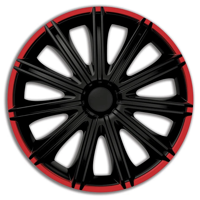 4 Enjoliveurs NRM QUAD Rouge 17" - Universels Pour Roues Acier
