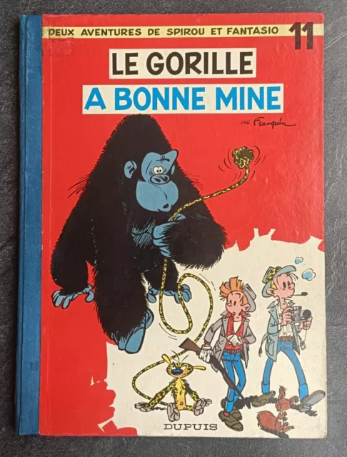 Spirou et Fantasio Le Gorille A Bonne Mine 1959 EO Dos Papier Pincé Bleue