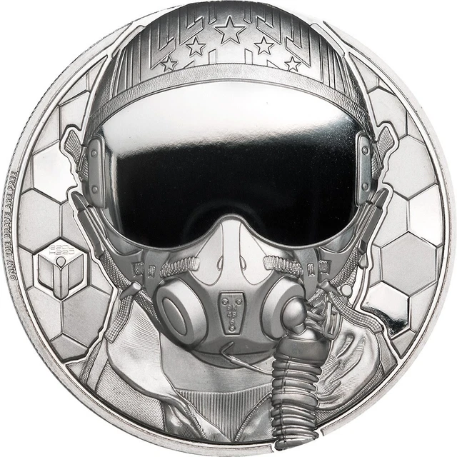 FIGHTER PILOT Real Heroes 1 Oz Platinum Coin 250$ Cook Islands 2020