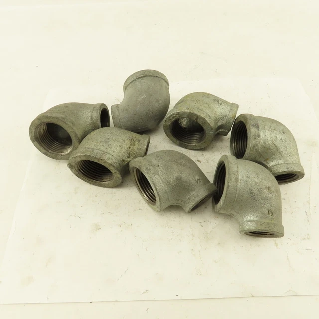 Anvil 1" to 1/2" NPT 90° Reducing Elbow Galvanized Iron Pipe Schedule 40 Lot/7