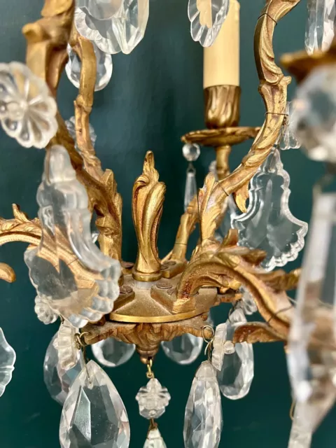 "19th Century French Gilt Bronze CRYSTAL CAGE CHANDELIER / Pampille 2