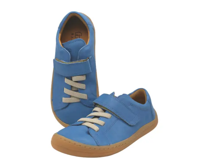 Froddo Barefoot Children's Leather Casual Trainers in Light Blue (G3130175-1)