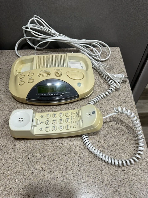 VINTAGE GENERAL ELECTRIC Alarm Clock LCD AM/FM Radio Telephone GE 2 ...