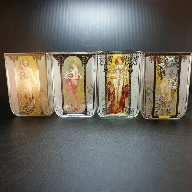 GOEBEL MUCHA LES Quatre saisons 1900 Série de beaux photophores